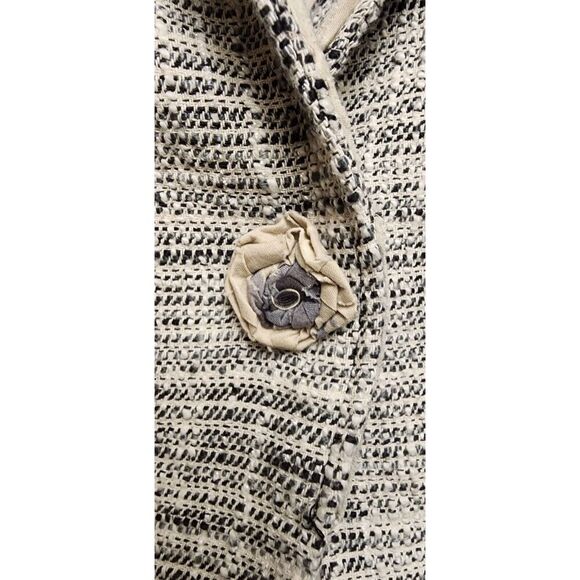 The Limited Single Breasted Tweed Suit Jacket Size 2 Color Black/Cream - Picture 7 of 11